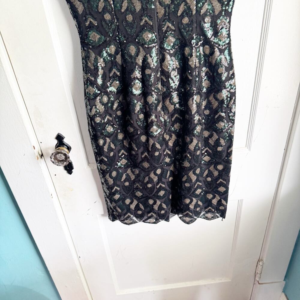 Katherine Kelly Gwen Sequin Sheath Dress Cap Sleeves Cocktail Event Sexy Size 2 - Picture 13 of 15